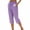 Purple, variant on Enjoytime Women's Capris Plaid Drawstring Elastic Waist Straight Leg Capri Pants Summer Casual Plus Size Pants