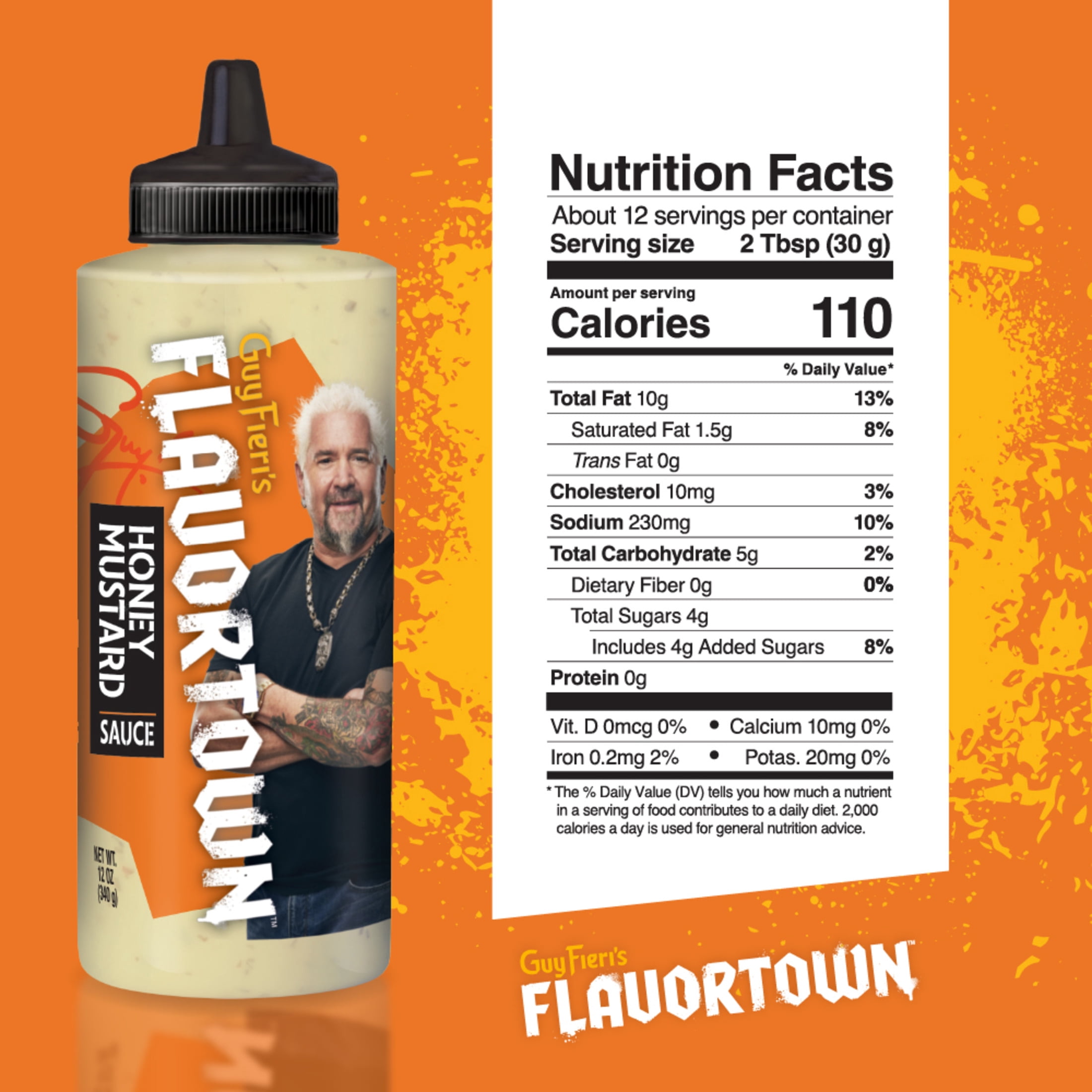 (2 pack) Flavortown Honey Mustard Sauce 12.5 oz