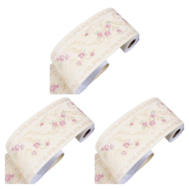 Thinsony PVC Wall Borders Sticker Instantly Change Look Of Any Room Personalized Home Style Creative Beige floret 3Set