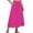 Hot Pink, variant on WTOBBY Women's Casual Fashion Solid Color Big Hem Skirt with Elastic Waist and Loose Side Pockets, Pleated Half-body Design for Everyday Wear, Flowy A-Line Bohemian Style,Army Green L