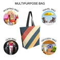 thumbnail image 7 of FORMRS Womens Canvas Tote Bag with Zipper Inner Pocket Shoulder Handbag, Beige Stripes, 7 of 7