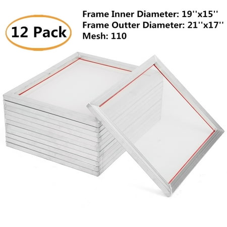 Matthews Silk Frame (12Pcs Aluminium Silk Screen Printing Press Frame 17.3''x21.3'' With 43T Silk Polyester 110 White)