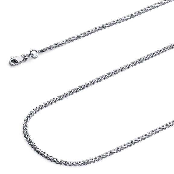Wellingsale 14k White Gold Polished 1.5mm HOLLOW Square Franco Chain Necklace - 16"
