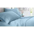 thumbnail image 3 of All Around Elastic Fitted Sheet with 12" Deep Pocket and 2 Pillow cases, 100% Egyptian Cotton, 450 TC -Hotel Luxury Fitted Sheet Set 3 Piece-Light Blue Solid, Twin Size, 3 of 5
