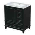 thumbnail image 3 of GDF Studio Modern 30" Bathroom Vanity with Ceramic Sink, Soft-Close Door, and Ample Storage, Black, 3 of 22