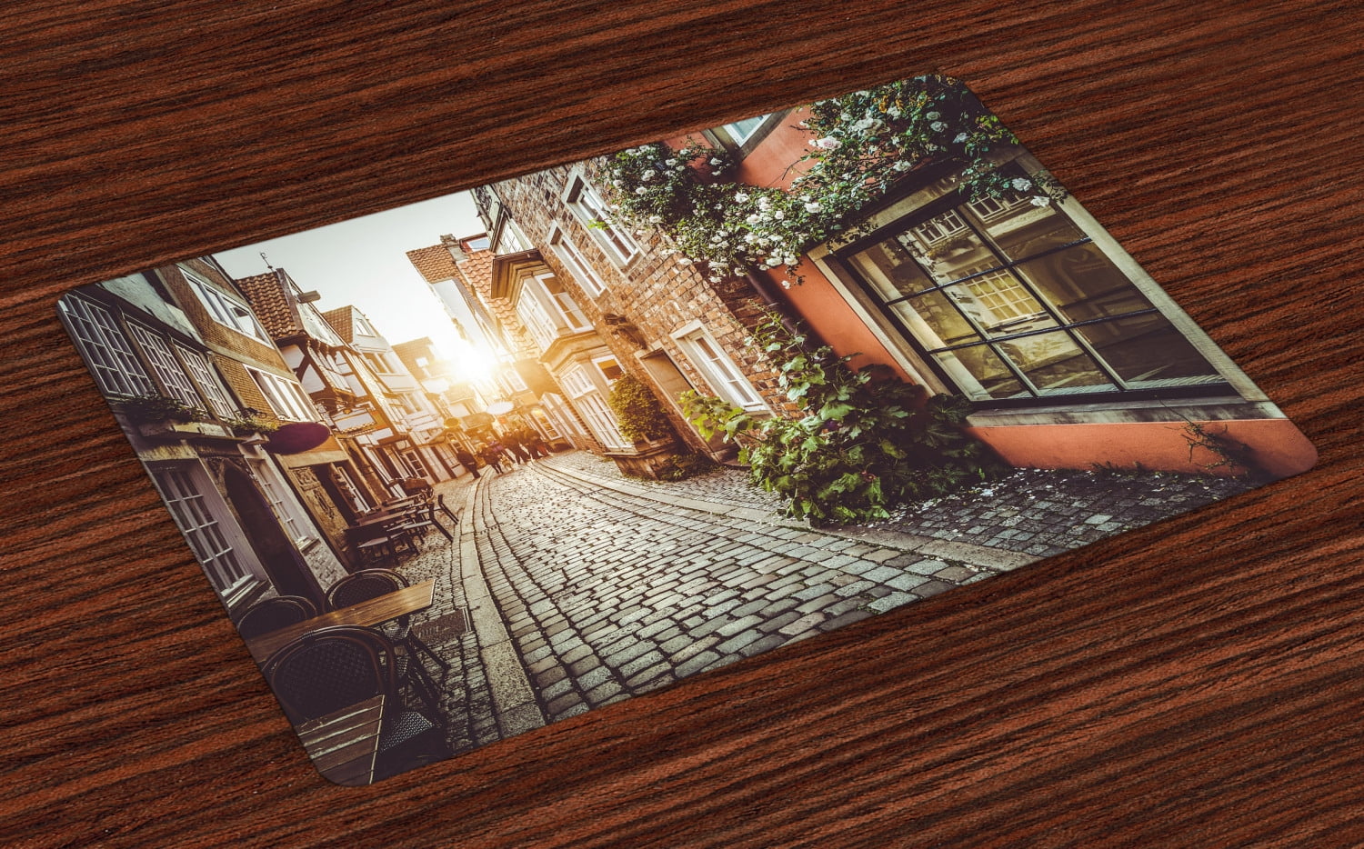 City Placemats Set of 4 Old Town Photography Europe Scenes Vintage