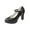 Black, variant on Quaouag Women's Ankle Strap Closed Round Toe Pumps Low Chunky Block Heels Comfort Wedding Party Dress Evening Shoes