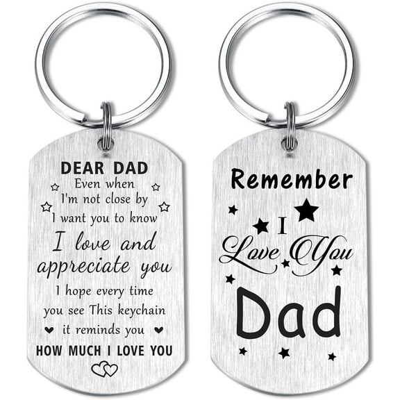 Dad Fathers Day Keychain for Dad - Remember I Love You Dad Gifts, Meaningful Dad Birthday Present from Daughter