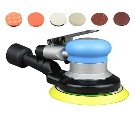 

Polishing Waxing Machine Orbital Sander Sanding High Speed Pneumatic Palm Sander Car Polisher Buffer for Metal Wood Cabinets Waxing Floor blue with vacuuming