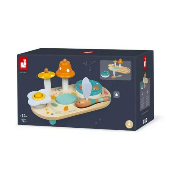 Janod - Pure - Table Musicale - Jouet de Développement Coloré - Pour Bébés et Tout-Petits - Dès 12 Mois - Multilingue - J05164.