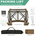thumbnail image 5 of COBIZI 10x10ft Pop up Gazebo Screen Tent Screen House for Camping,5 Sided Pop-up Camping Canopy Shelter Tent with Sidewalls,Portable Outdoor Quick-set Hub Tent with Carrying Bag&Ground Stakes,Brown, 5 of 10