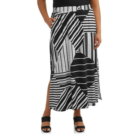 Terra & Sky - Women's Plus Size Super Soft Knit Maxi Skirt - Walmart.com