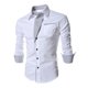 thumbnail image 1 of Hombres Otoño Casual Slim Fit Manga Larga Turndown Pocket Top Blusa Camisa Odeerbi  ODB-6, 1 of 3