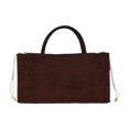 thumbnail image 2 of freneci Suede Tote Bag for Women Hobo Portable Casual Simple Shopping Bag Faux Suede Coffee, 2 of 8