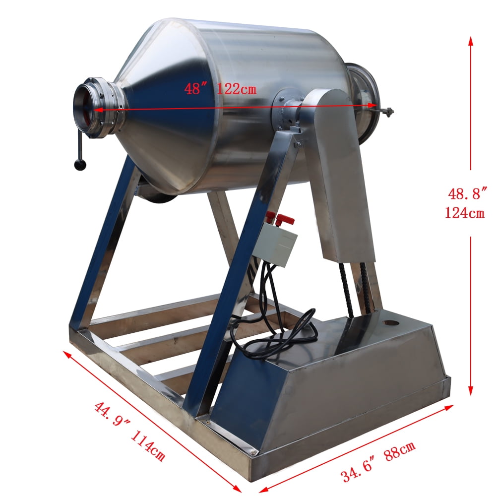 INTBUYING 220V 200L Dry Powder Mixer Metal Metallurgy Powder Blender Metal Powder Food Material Mixer