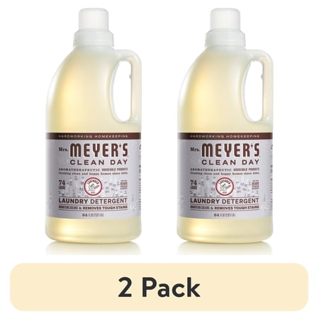 (2 pack) Mrs. Meyer's Clean Day Laundry Detergent, Lavender Scent, 64 Ounce Bottle