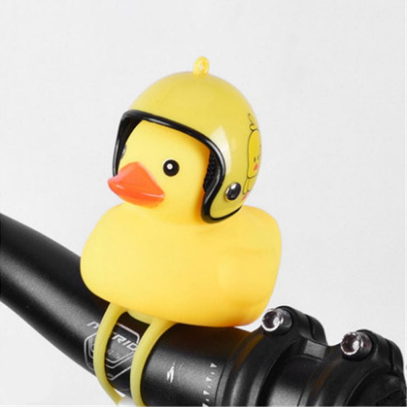 Weisfe78 Bike Horn Lights,Rubber Duck Shape Squeeze Horns Helmet Handlebar Bell Light Bicycle Lamp for Toddler Children Adults Kids Cycling Toys Light E