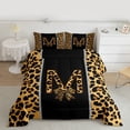 thumbnail image 3 of Feelyou Bowknot Monogrammed M Bedding Comforter Set for Girl, Leopard Cheetah Print Twin Comforter Sets, Modern Fashion Style Reversible Bedding Set, Ultra Soft Bedroom Decor, 2 Pieces, 3 of 9