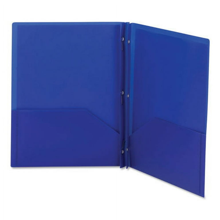Poly Two-Pocket Folder with Fasteners, 180-Sheet Capacity, 11 x 8.5, Blue, 25/Box Poly Two-Pocket Folder with Fasteners, 180-Sheet Capacity, 11 x 8.5, Blue, 25/Box