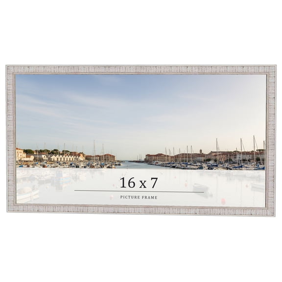 16x7 Frame White Real Wood Picture Frame Width 0.75 inches | Interior Frame Depth 0.5 inches |