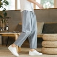 thumbnail image 4 of Mens Fashion Loose Casual Nine Point Trousers, 4 of 6