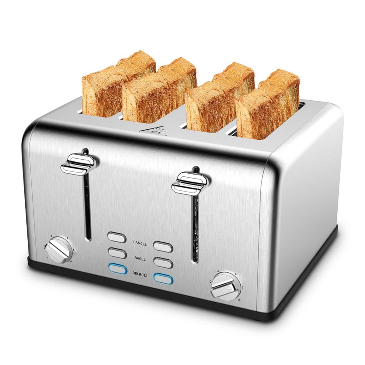 Kepomman Ultra Wide Slot Toaster, 4 Slice Stainless Steel Toaster with Cancel and Defrost Function, A