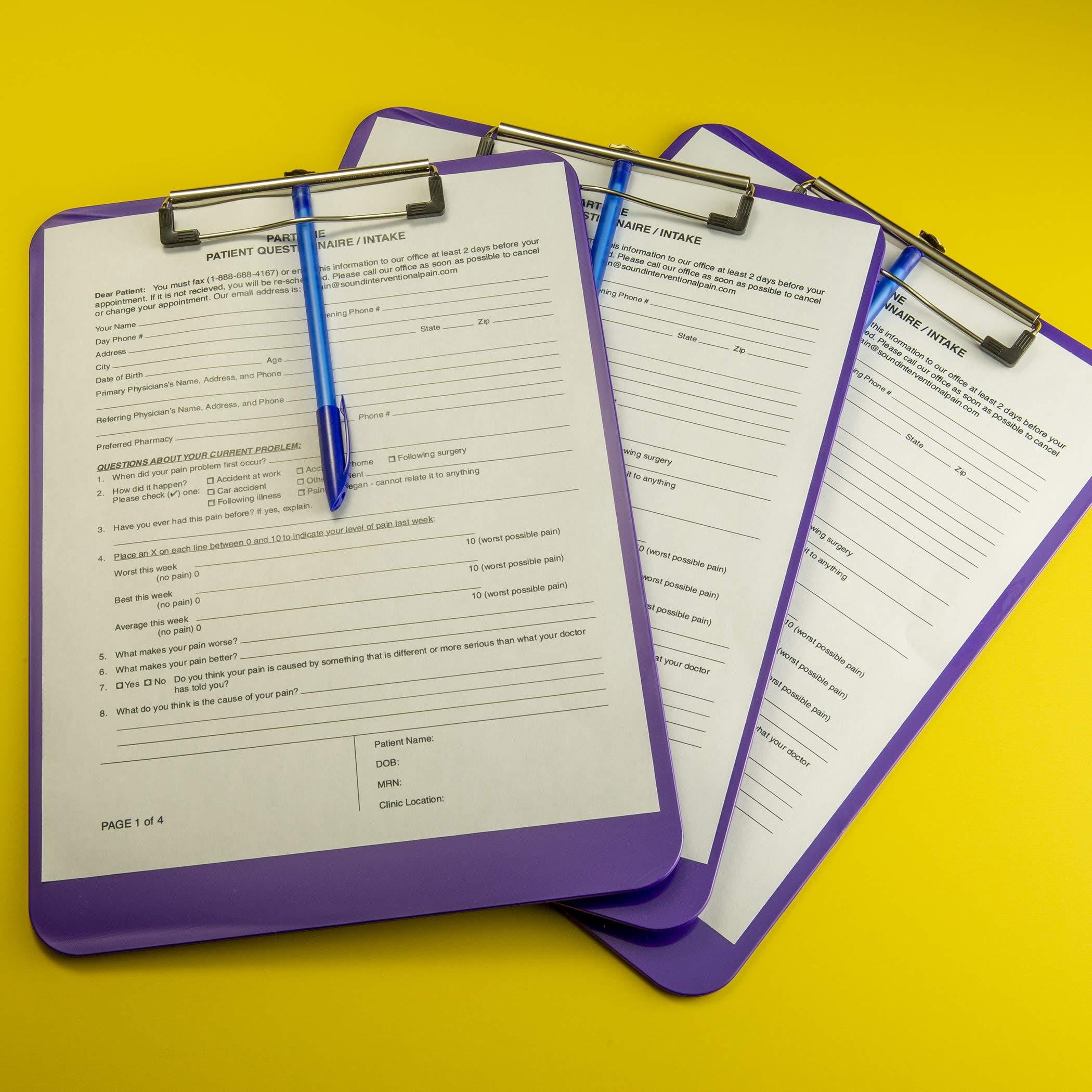 Officemate Recycled Plastic Clipboard, Letter Size, Purple, Pack of 6 (83085)
