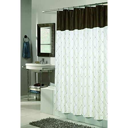 Royal Bath Diamond Design Balmoral Fabric Shower Curtain In Brown