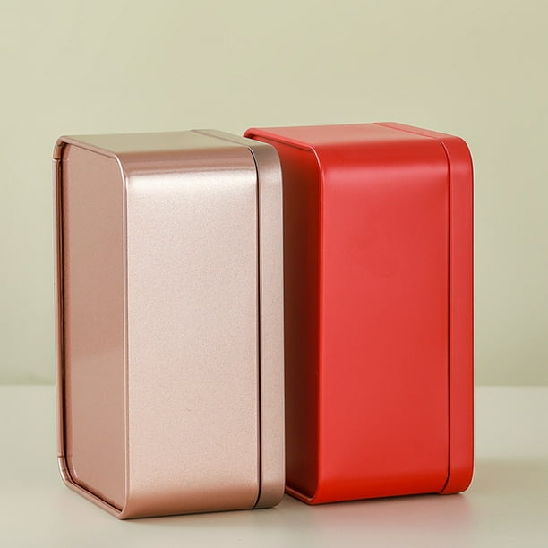 Maytalsory Sturdy And Durable Square Tin Box Reliable Metal Storage Wide Applications Red
