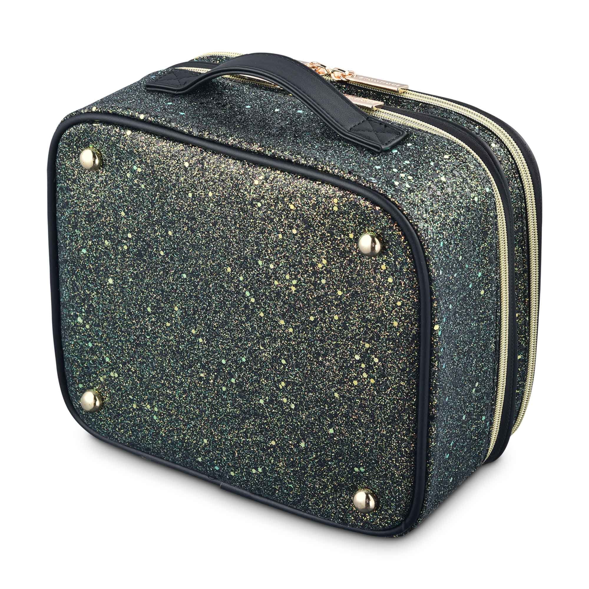 Byootique Portable Glitter Makeup Train Case Brush Holder Cosmetic Bag  Travel, Small - Foods Co.