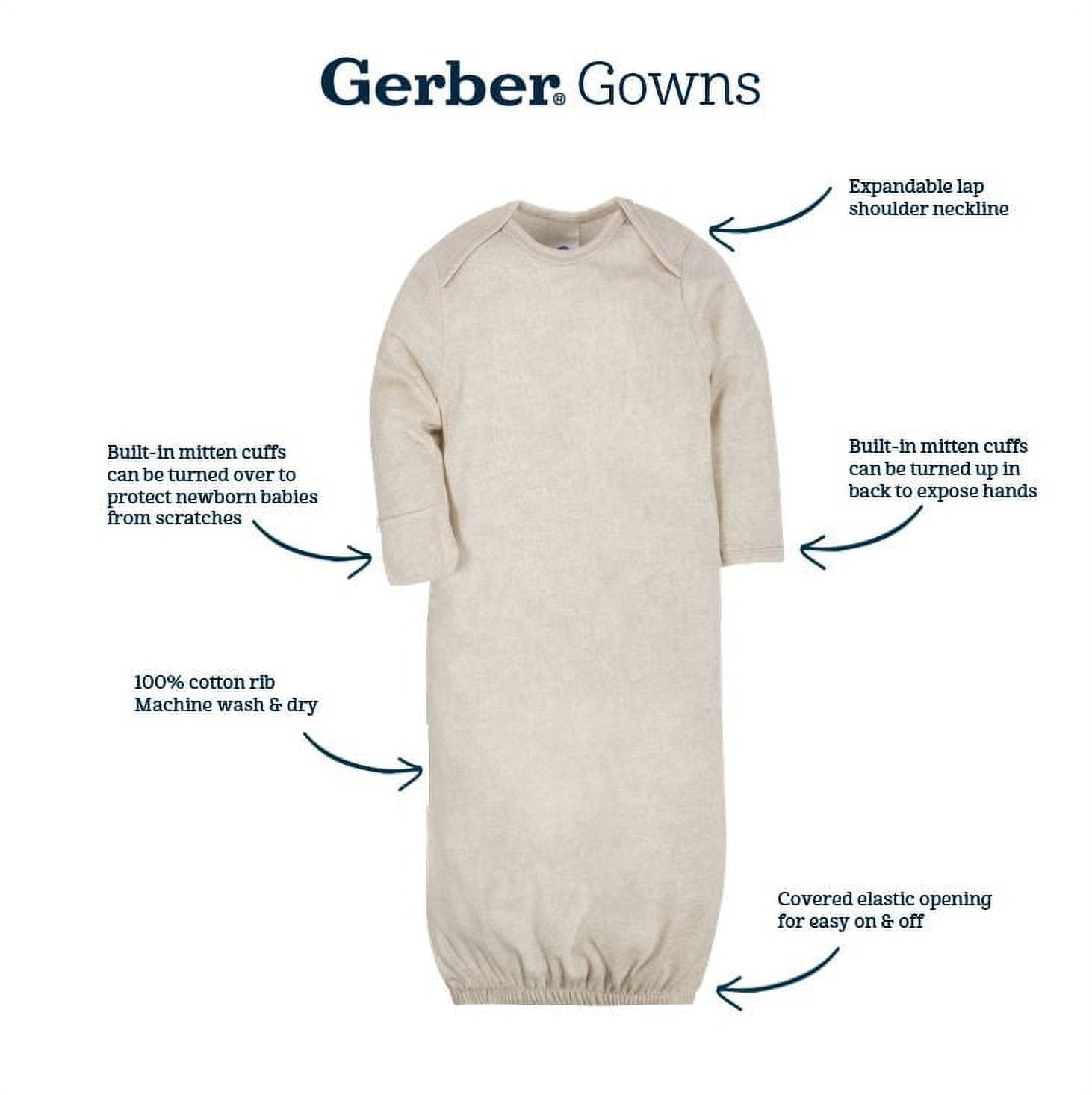 Modern Moments by Gerber Baby Boy or Girl Gender Neutral Organic Gown and Swaddle Blanket, 2-Piece Set