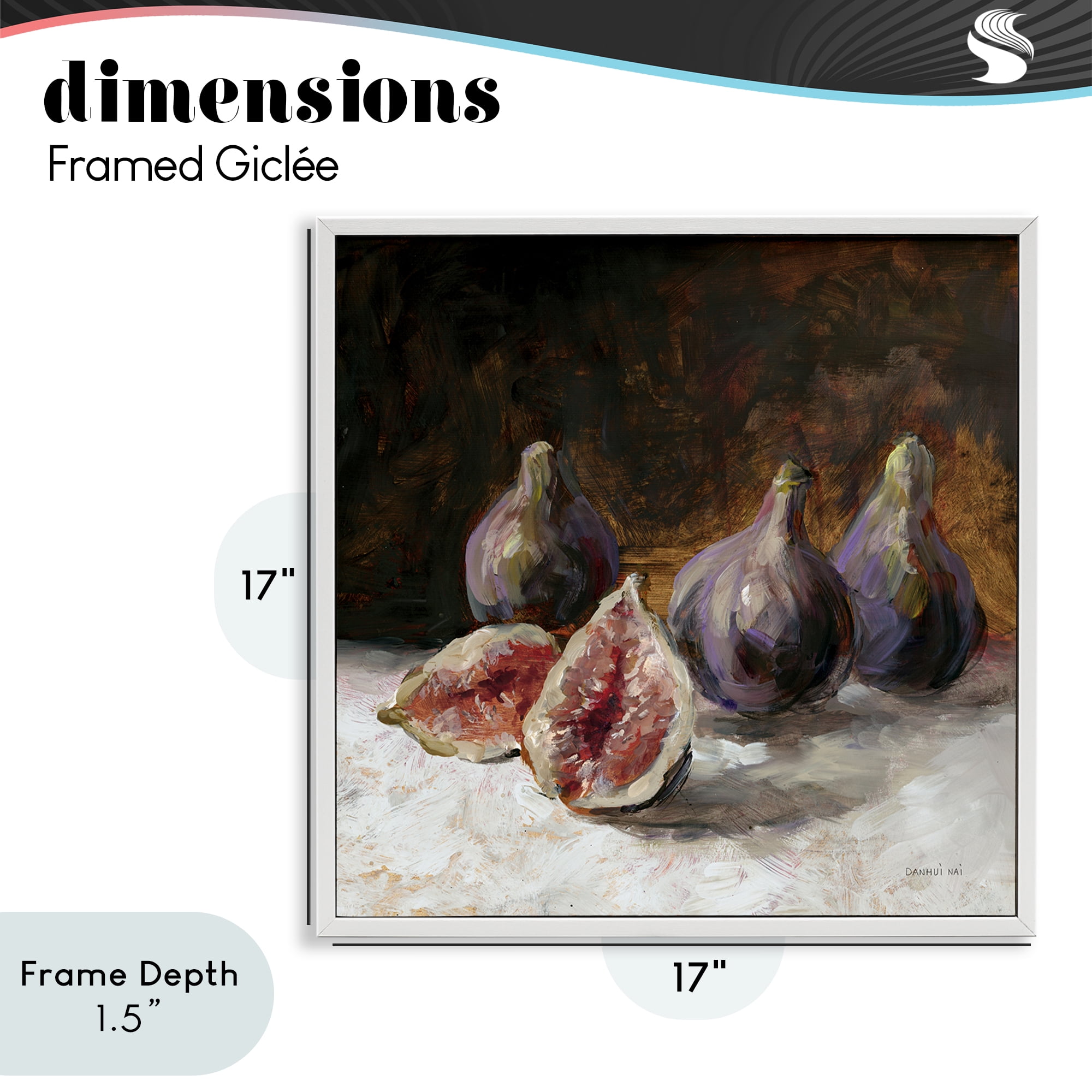 Stupell Industries Rustic Fig Still Life White Framed Giclee Art, design by Danhui Nai
