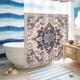 thumbnail image 5 of No Hook Shower Curtain, Boho Tribe Shower Curtains for Bathroom with See Through Top Window, Southwest Aztec Colorful Abstract Pattern Waterproof & Washable Bath Curtain Extra Long 72"x84", 5 of 9