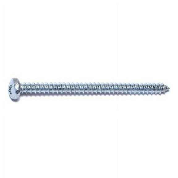 #6 x 2" Zinc Phillips Pan Head Sheet Metal Screws SMSPS-193 (60 pcs.)