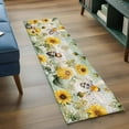 thumbnail image 4 of 2x6 Kitchen Runner Rug, Sunflower Bee Non-Skid Rubber Backing Large Rectangle Rugs - Living Room Bedroom Home Office, Vintage Summer Botanical Farmhouse Indoor Floor Mat Carpets Washable Rug, 4 of 9