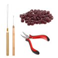 thumbnail image 1 of Orgrimmar Kit de herramientas de extensión de cabello, alicates para quitar extensiones de cabello, gancho para tirar, 500 piezas, micro anillos de silicona, kit de herramientas para herramientas prof, 1 of 5