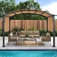 thumbnail image 6 of ABCCANOPY 10'x12' Arched Pergola Patio Gazebo with Retractable Sun Shade,Beige, 6 of 6