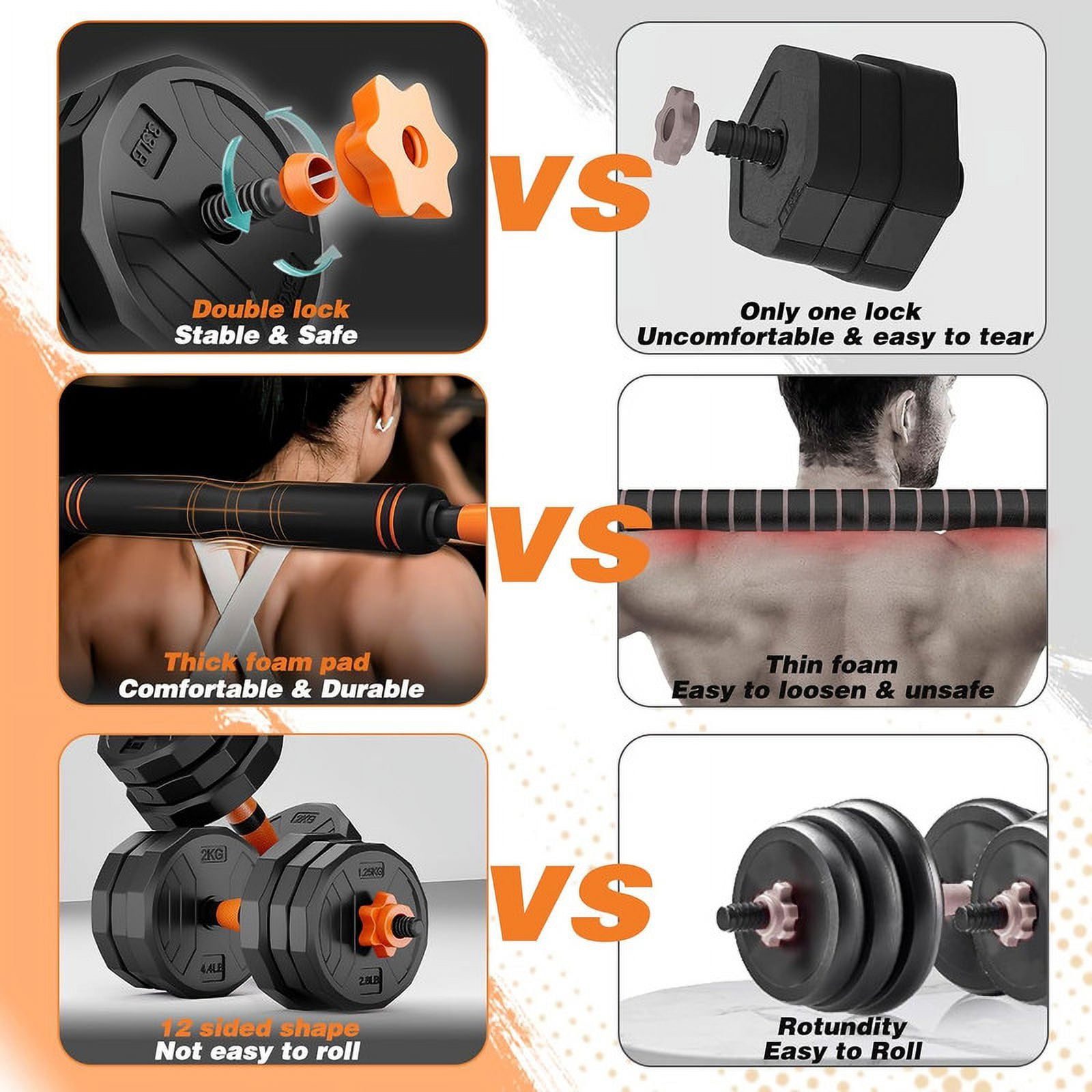 CELLOMOMO Adjustable Dumbbell Set, 66 lb