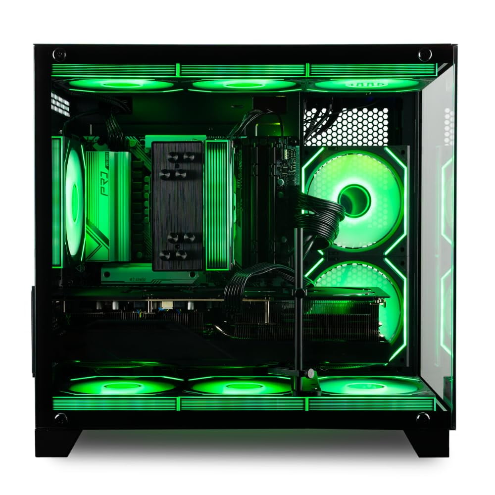 Panorama Gaming Desktop PC (Radeon RX 9070, AMD Ryzen 7 8700F Processor, 32GB DDR5 RAM, 2TB NVMe Gen4 SSD, HDMI, WiFi 6E + BT, KB&M, Windows 11 Pro) - Best 2025 RGB Prebuilt Tower Computer for Gamers