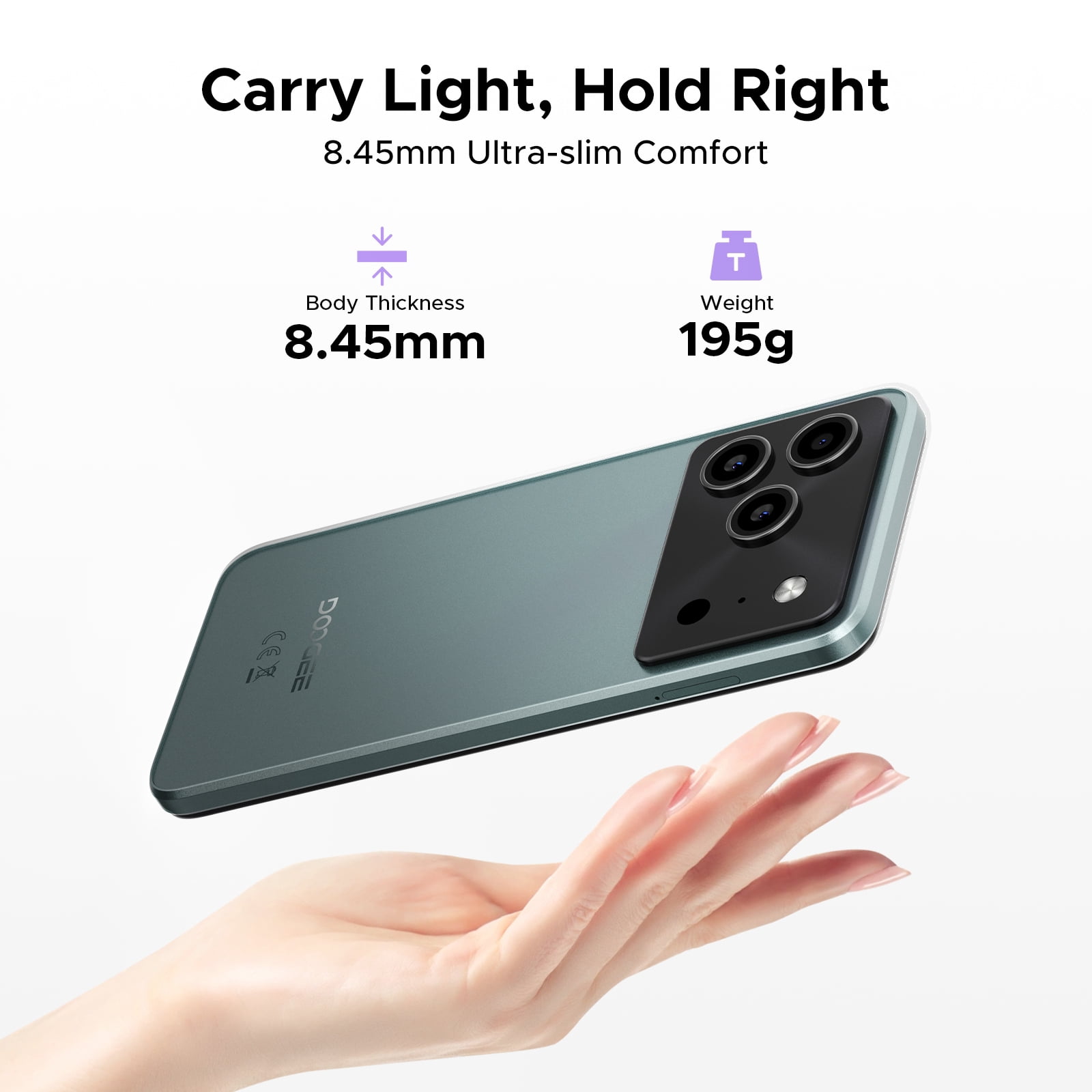 DOOGEE Note56 Plus Unlocked Android 16 Cell Phone, 48GB + 256GB/2TB TF Expand, 6.56" HD+ 90Hz Display, 6150mAh Battery, 50MP+8MP AI Camera, NFC/OTG/Side Fingerprint, 4G Dual SIM Unlocked Smartphone