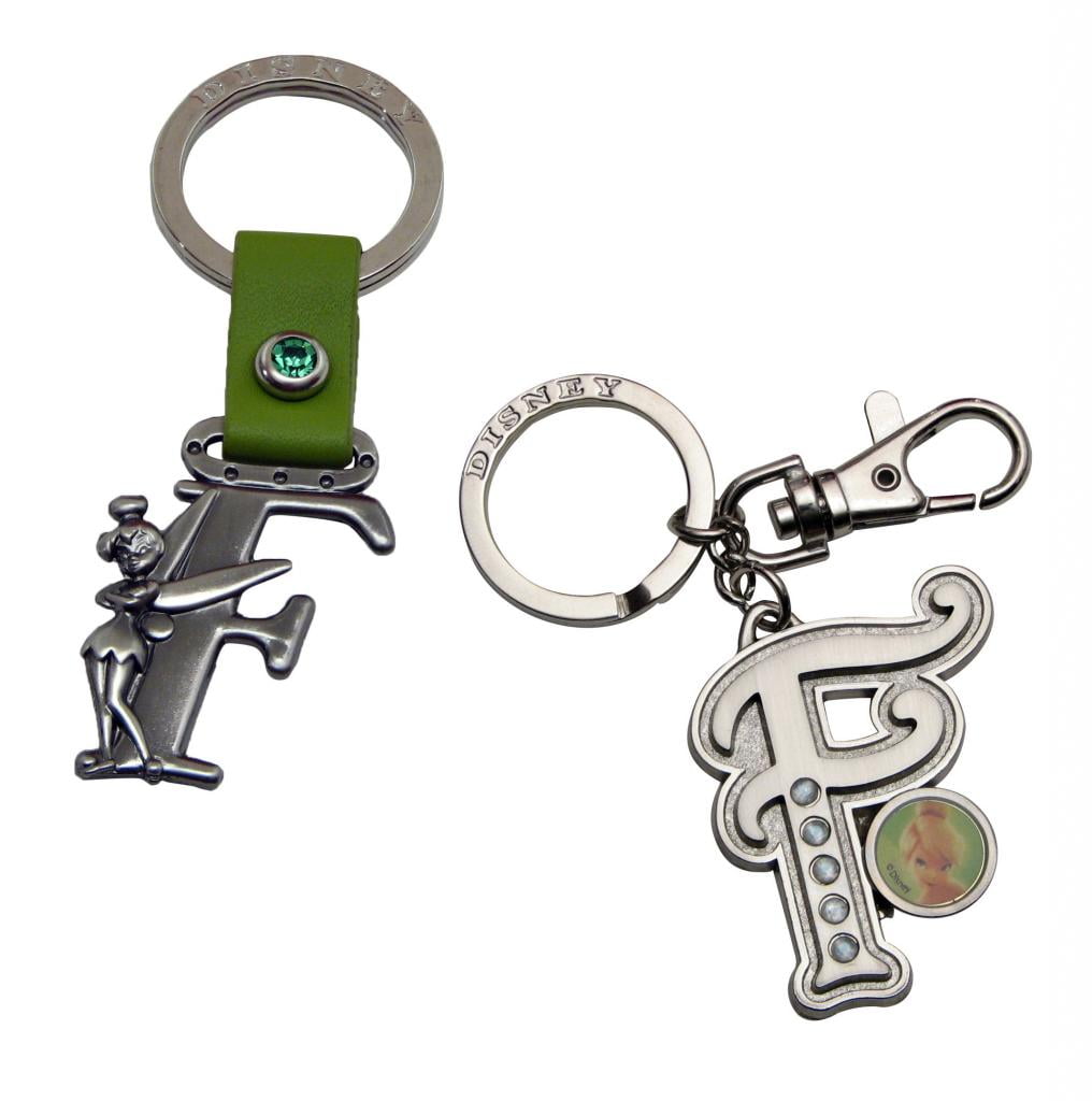 Bundle 2 Items Tinker Bell Letter F Pewter Keychains