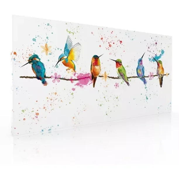 Cuadro Decorativo Para Comedor O Recamara Colibris Acuarela