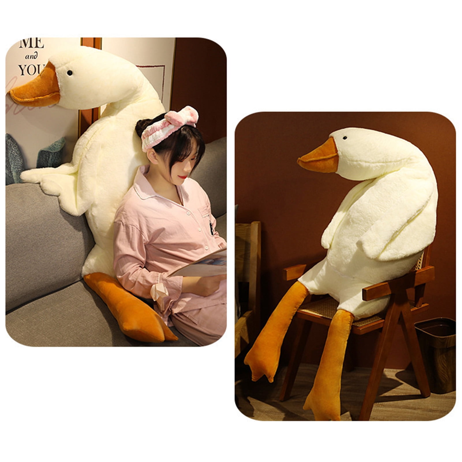 Yvagay Giant Stuffed Goose Plush Toy,Oversized Plush Goose Plush Toy, Cute Swan Stuffed Animal Gift for Kids and Friends, 62.99 inch