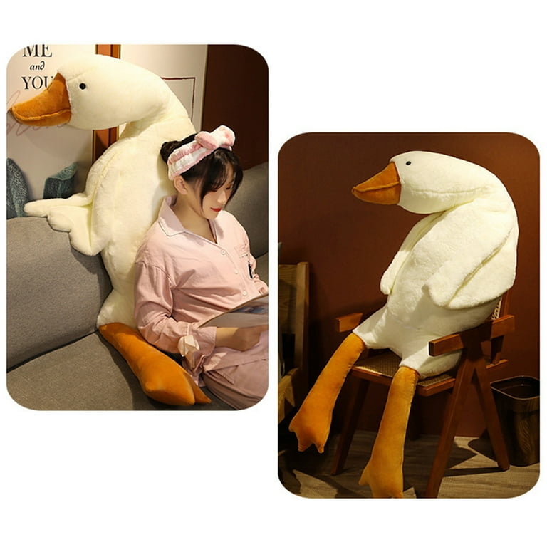 Cute Create Soft Fluffy Goose Plush Chair Cushion