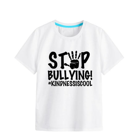 

MQLKF Girls Soft Short Sleeve Crew Neck T Shirts 6 Color Printed T Shirt Soft Fashionable Casual Beautiful Kids Tops