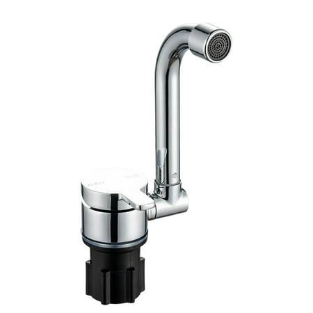 

Foldable for Motorhome Rotation Kitchen Sink Single-Handle Water Taps with Cold & Hot Water Inlet Hose Copper Swivel for RV Caravan Camper Marine Boat Camping