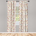 thumbnail image 2 of Ambesonne Tropical Curtains, Parrot Flower Butterfly, Pair of 28"x63", Dark Coral Earth Yellow, 2 of 4