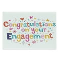 thumbnail image 1 of Engagement Party Cutting Board, Congratulations Theme Hearts Spots Floral Detail Art Print, Decorative Tempered Glass Cutting and Serving Board, Large Size, Multicolor, by Ambesonne, 1 of 1