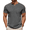 Dark Grey, variant on Cotton Mens Shirts Henley Summer Band Collar Shirts Men T Shirts Casual Stylish Button Closure