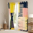 thumbnail image 3 of Vintage Mid Century Blackout Curtains Retro Minimalism Curtains & Drapes Hippie Watercolor Curtains Pink Beige Navy Ombre Black Out Curtains, Geometric Stripe Patchwork Window Drapes Abstract Decor, 3 of 6